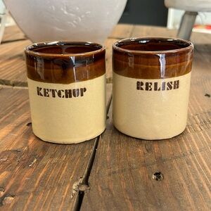 Vintage Ketchup and Relish Condiment Set